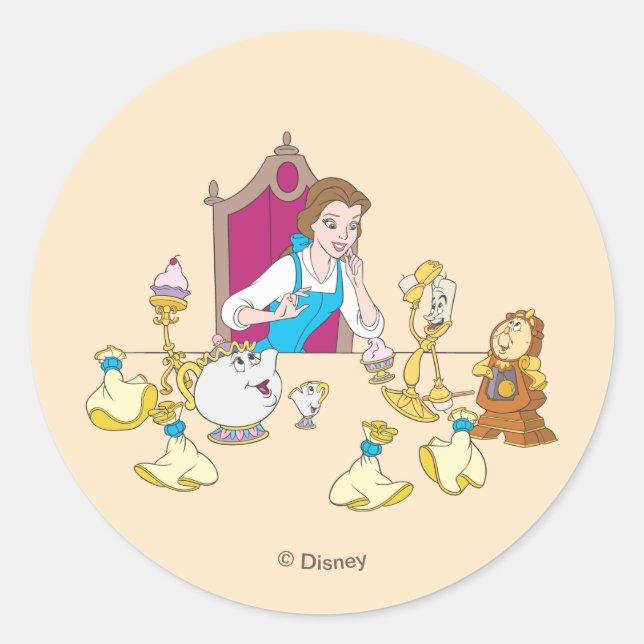 Belle & Friends Classic Round Sticker (Front)