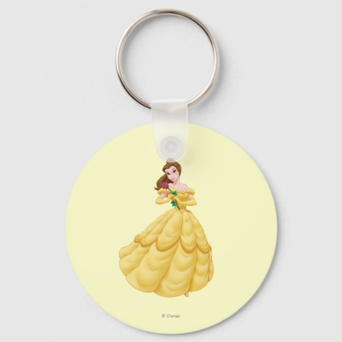 Belle Holding Rose Keychain