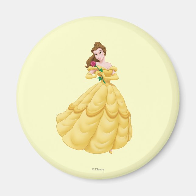 Belle Holding Rose Magnet (Front)