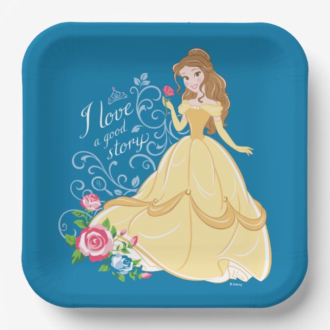 Belle | I Love A Good Story Paper Plates (Front)