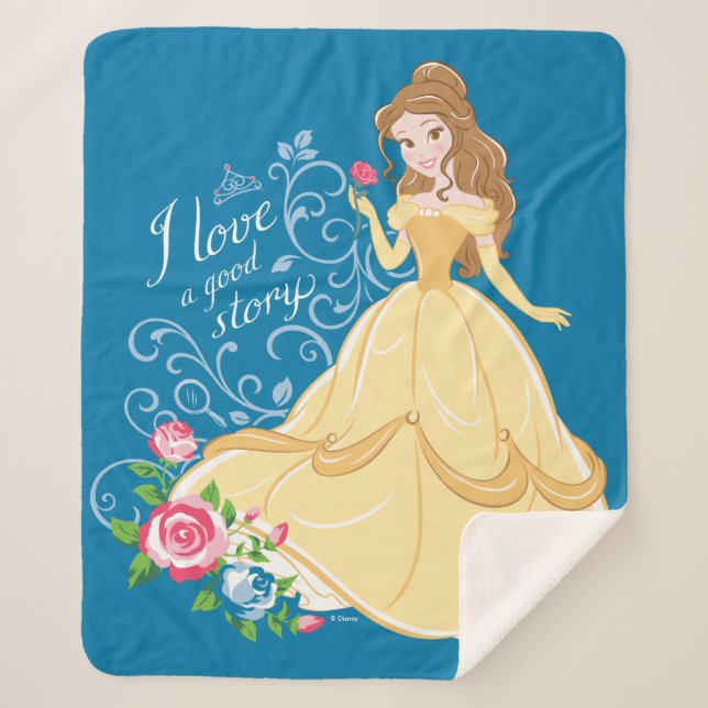 Belle | I Love A Good Story Sherpa Blanket (Front)