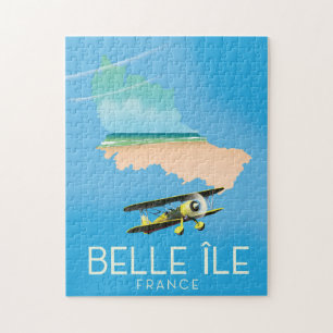 Belle Île, France travel poster print. Jigsaw Puzzle