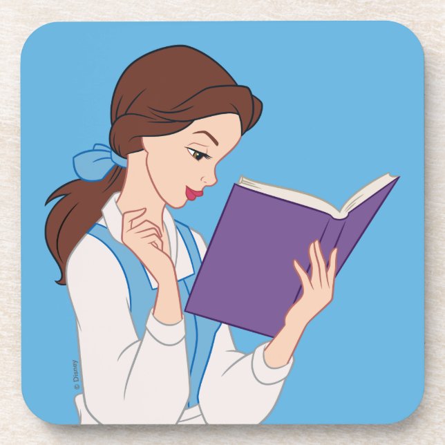Belle in a Book Beverage Coaster (Front)