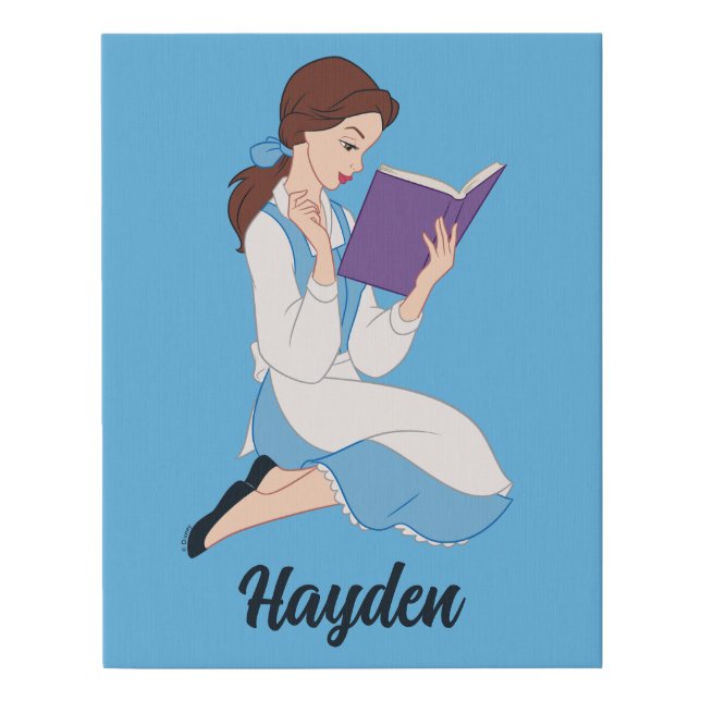 Belle in a Book Faux Canvas Print (Front)