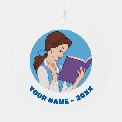 Belle in a Book Metal Ornament