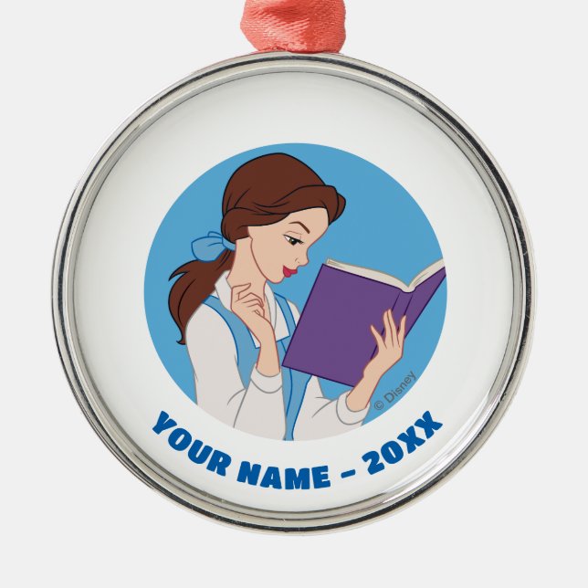 Belle in a Book Metal Ornament (Front)