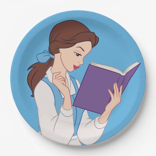 Belle in a Book Paper Plates (Front)