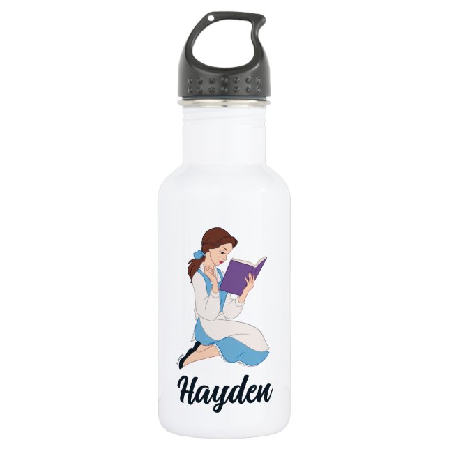 Belle in a Book Stainless Steel Water Bottle (Front)
