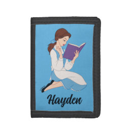 Belle in a Book Trifold Wallet