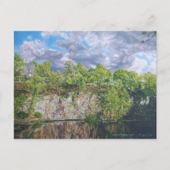 Belle Island Quarry Pond Postcard by mlmmlm777art at Zazzle