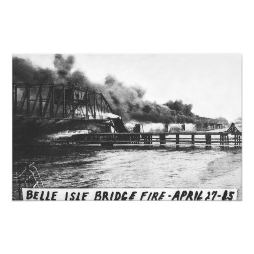 Belle Isle Bridge Fire 1915 Detroit Michigan Photo Print