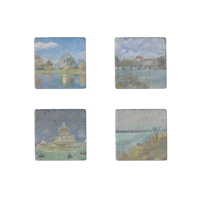 Belle Isle Detroit Stone Magnet (Front)