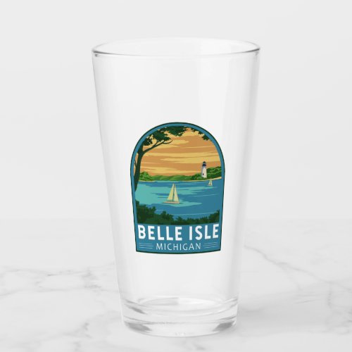 Belle Isle Park Michigan Travel Vintage Art Glass