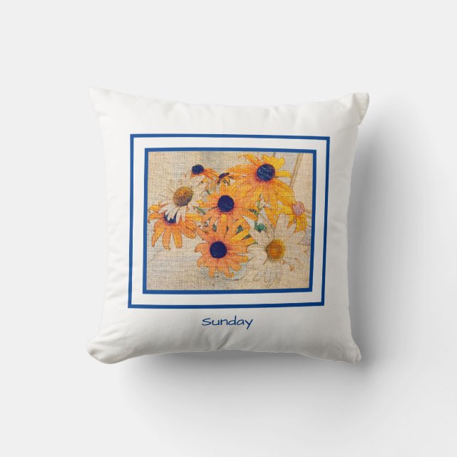 Belle Jardin Home "Sunday Daisy" Throw Pillow (Front)