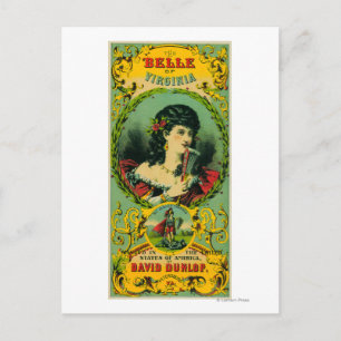 Belle of Virginia Tobacco LabelPetersburg, VA Postcard