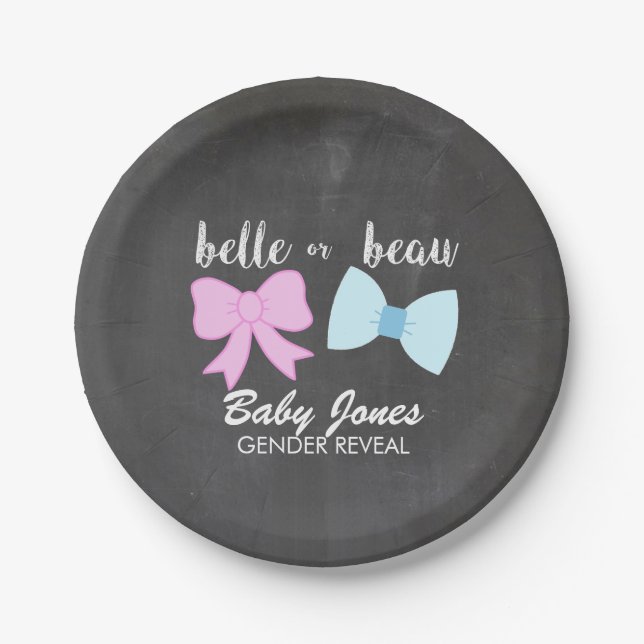 Belle or Beau Gender Reveal Plates (Front)