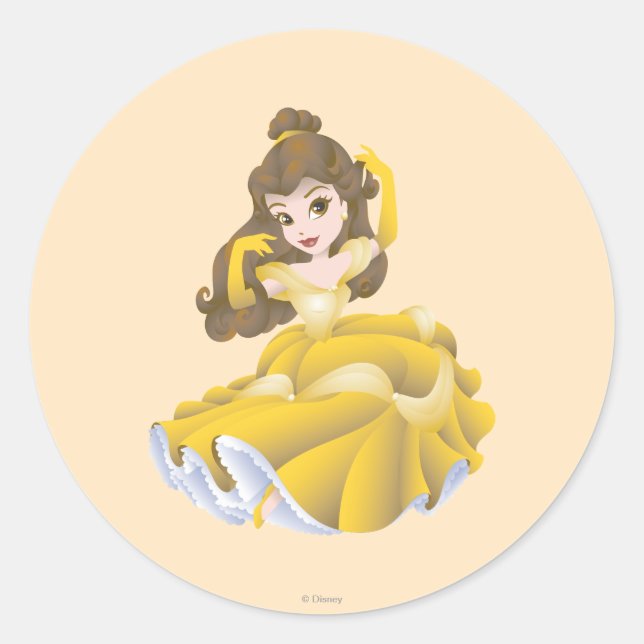 Belle Posing Classic Round Sticker (Front)