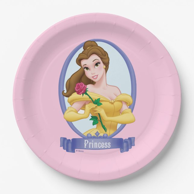 Belle Princess 3 Paper Plates (Front)