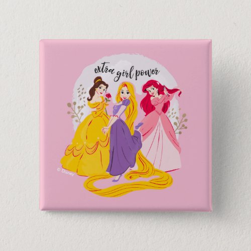 Belle Rapnuzel Ariel Extra Girl Power Button