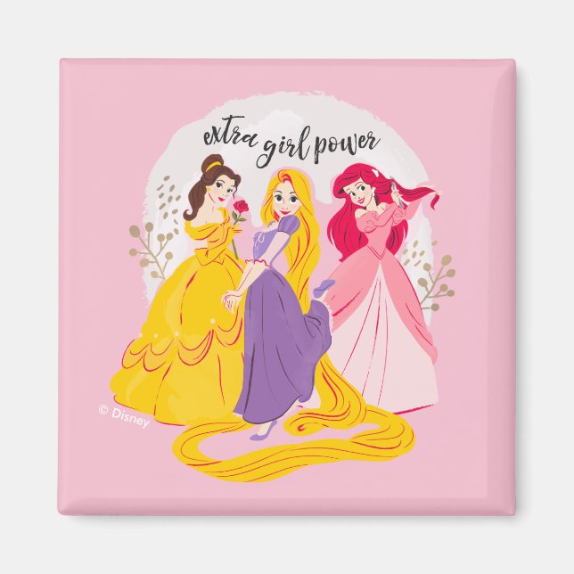 Belle, Rapnuzel, Ariel "Extra Girl Power" Magnet (Front)