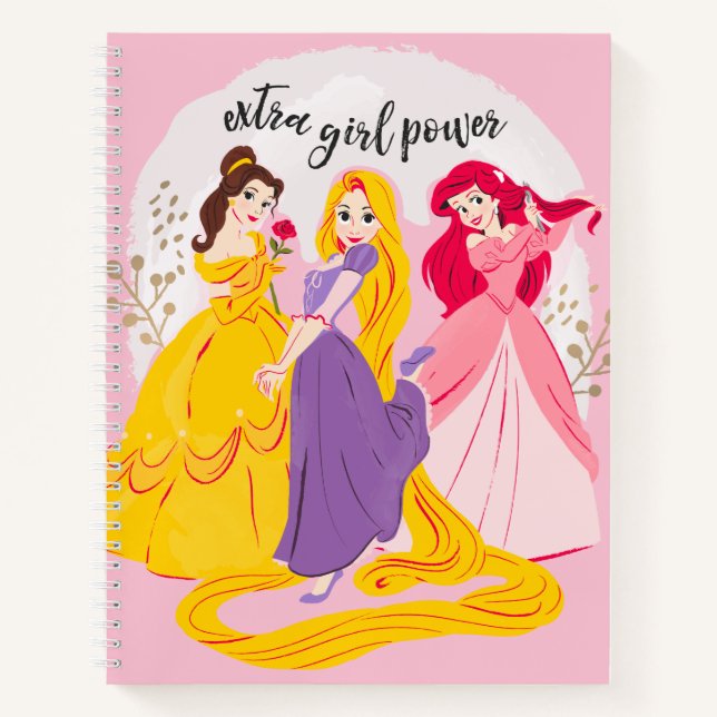 Belle, Rapnuzel, Ariel "Extra Girl Power" Notebook (Front)
