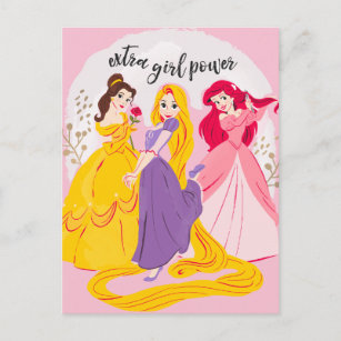 Belle, Rapnuzel, Ariel "Extra Girl Power" Postcard