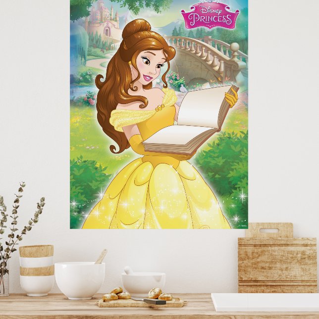 Belle Reading in Garden Poster | Zazzle