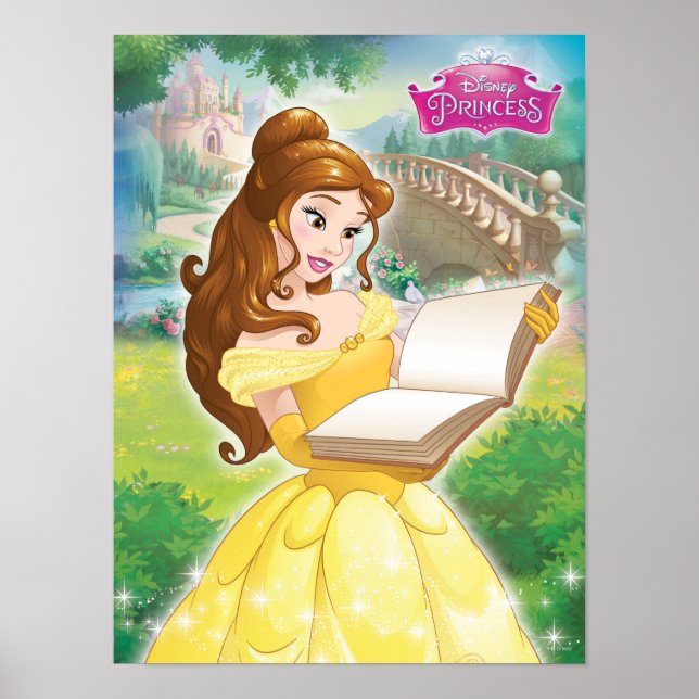 Belle Reading in Garden Poster (Front)