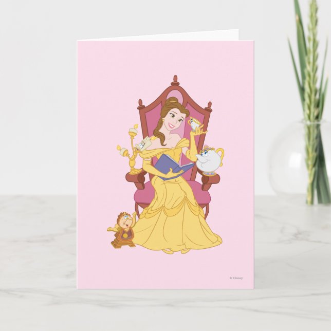 Belle Reading to Friends Card (Front)