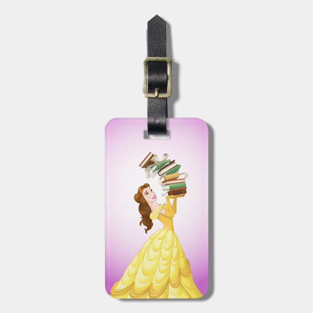 Belle | Stack Of Books Luggage Tag (Front Vertical)