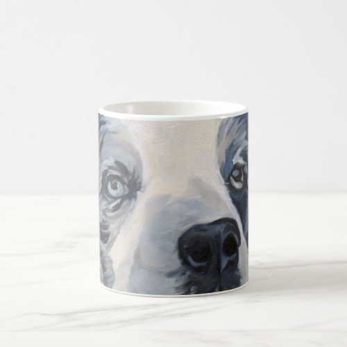 Belle the Blue Merle Border Collie Portrait Mug