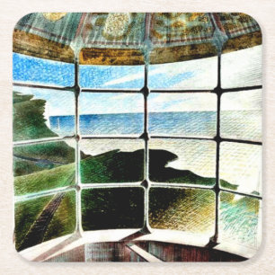 Belle Tout Lighthouse Beachy Head, Square Paper Coaster