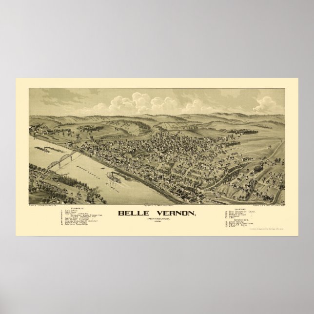 Belle Vernon, PA Panoramic Map - 1902 Poster (Front)