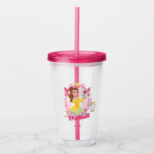 Belle With Enchanted Rose, Chip, & Mrs. Potts Acrylic Tumbler