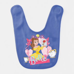 Belle With Enchanted Rose, Chip, & Mrs. Potts Baby Bib