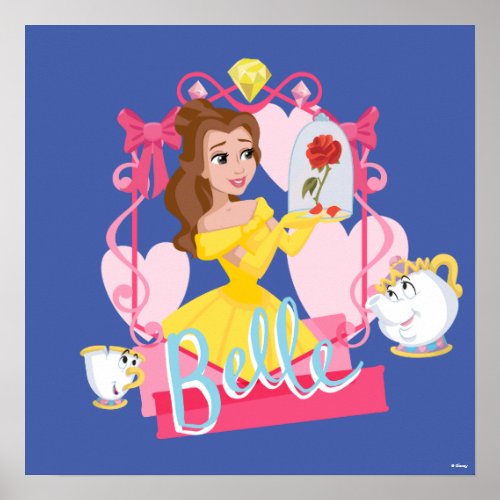 Belle With Enchanted Rose Chip  Mrs Potts Poster