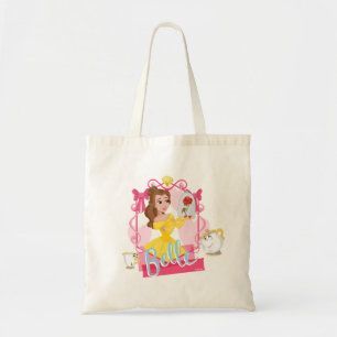Belle With Enchanted Rose, Chip, & Mrs. Potts Tote Bag