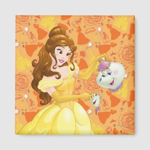 Belle with Mrs Potts and Chip Magnet