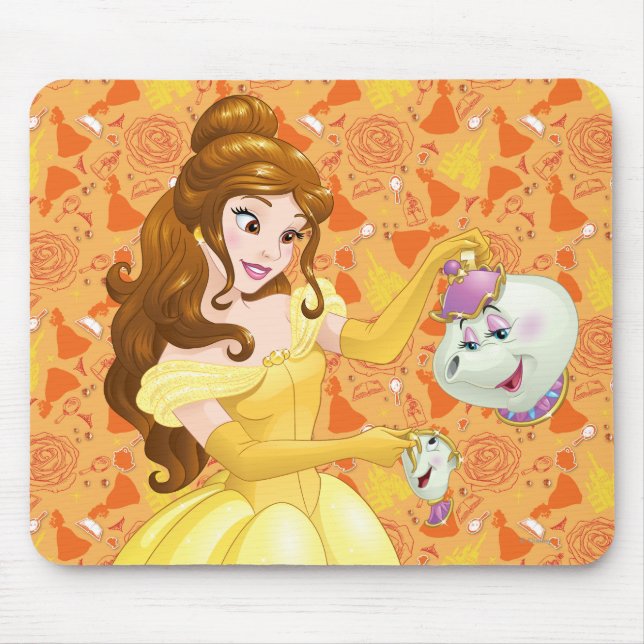 Belle with Mrs. Potts and Chip Mouse Pad (Front)