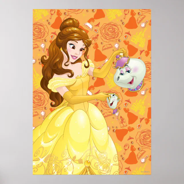 Belle with Mrs. Potts and Chip Poster | Zazzle