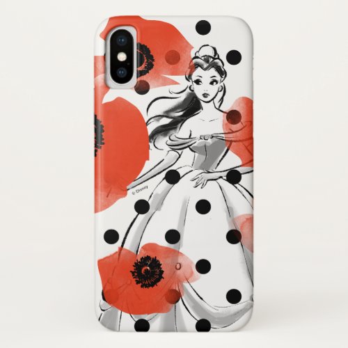 Belle With Poppies and Polka Dots iPhone X Case