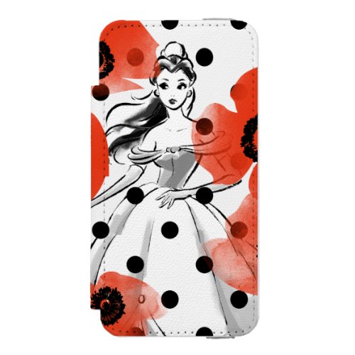 Belle With Poppies and Polka Dots iPhone SE55s Wallet Case