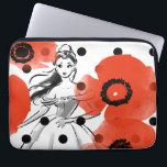 Belle With Poppies and Polka Dots Laptop Sleeve<br><div class="desc">Disney Fast Fashion | Tween Graphic Flash | This graphic combines a pencil sketch of Belle (Beauty and the Beast) with red poppy flowers and black polka dots.</div>