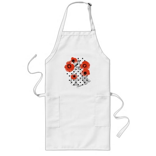 Belle With Poppies and Polka Dots Long Apron