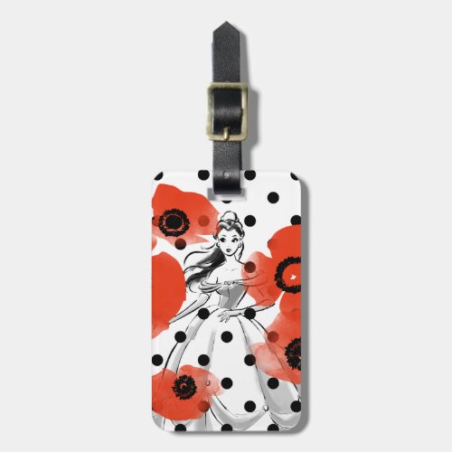 Belle With Poppies and Polka Dots Luggage Tag