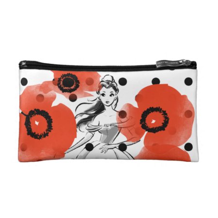 Belle With Poppies And Polka Dots Makeup Bag