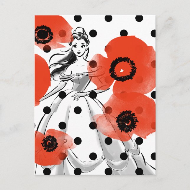 Belle With Poppies and Polka Dots Postcard (Front)