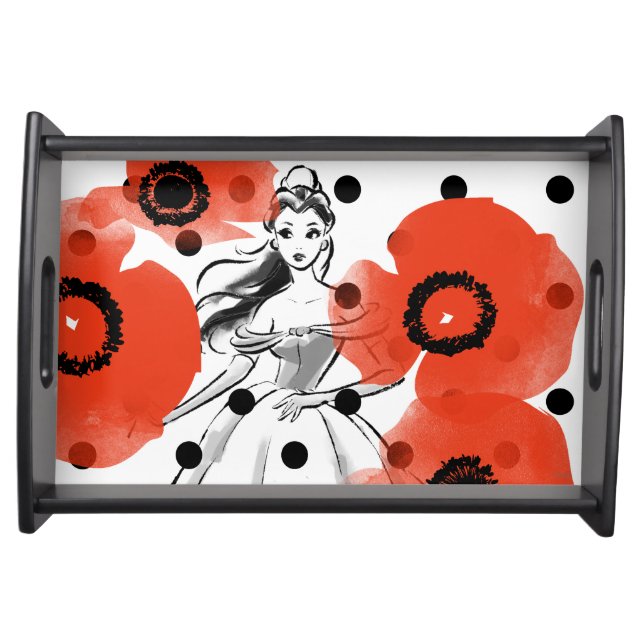 Belle With Poppies and Polka Dots Serving Tray (Front)