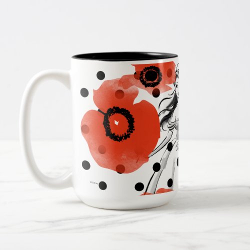 Belle With Poppies and Polka Dots Two_Tone Coffee Mug