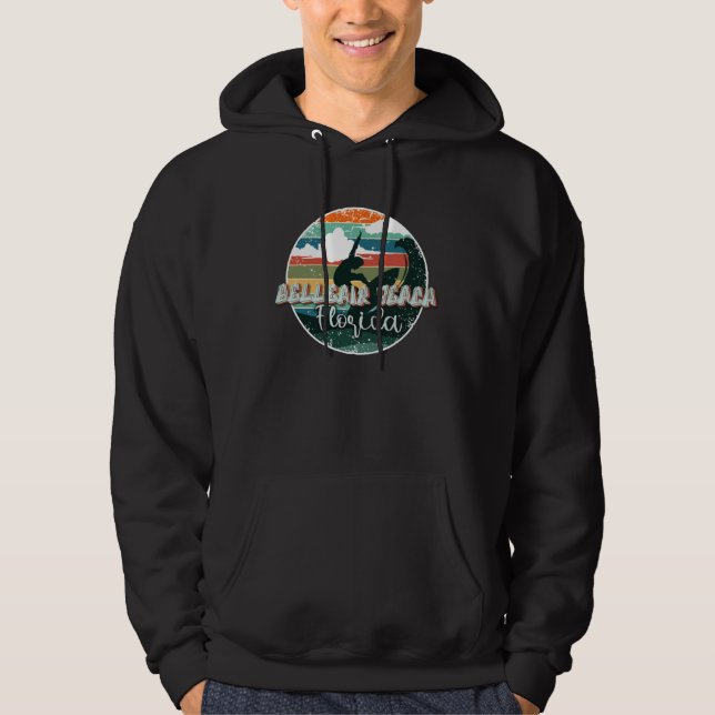 Belleair Beach Florida Retro Sunset Vacation Hoodie (Front)